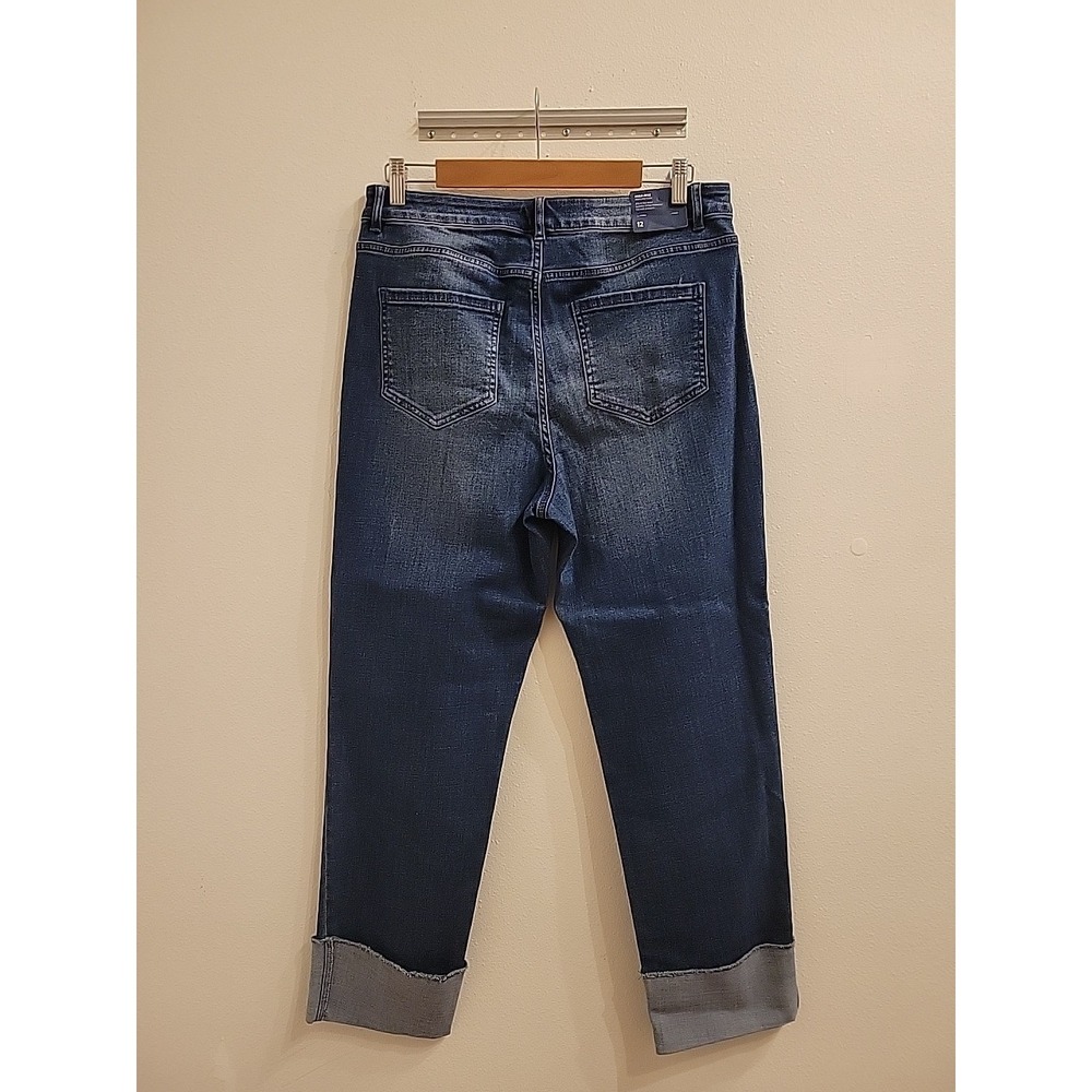 J Jill Portland Wash High Rise Womens 12 Straight Leg Cuffed - Picture 6 of 8